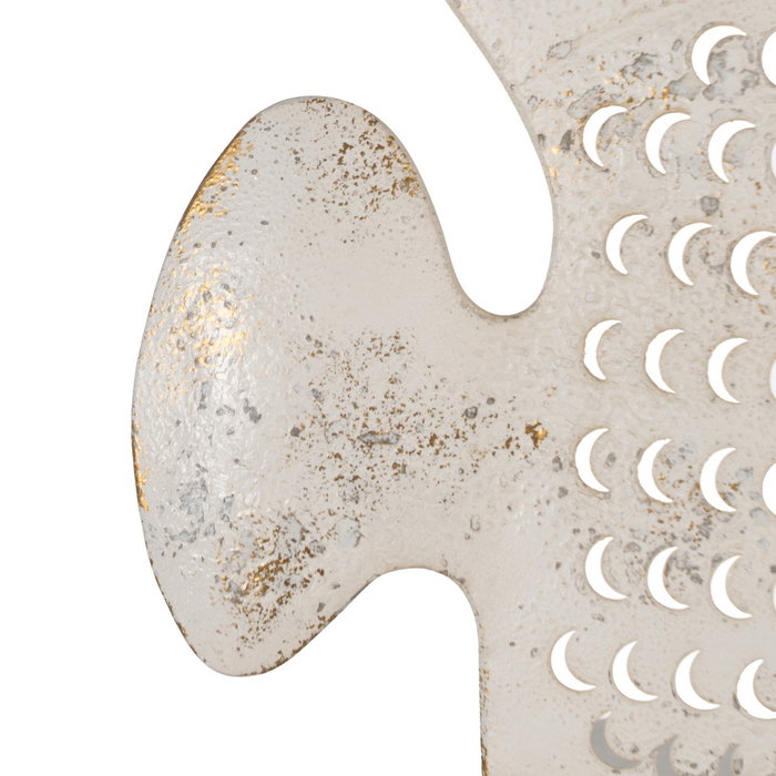 Mural Pared Pez Blanco Rozado Metal 28 X 2 X 21,50 cm (Set de 2) Mural Pared Pez Blanco Rozado Metal 28 X 2 X 21,50 cm (Set de 2)