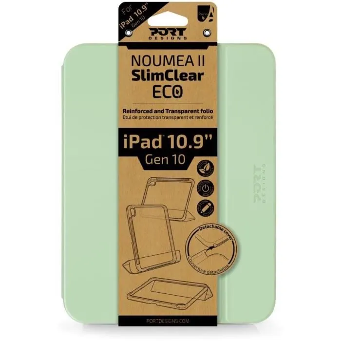 Port Designs Funda tipo libro 201353 NOUMEA 2 Slimclear Verde para iPad Gen 10 - 10.9 Port Designs Funda tipo libro 201353 NOUMEA 2 Slimclear Verde para iPad Gen 10 - 10.9
