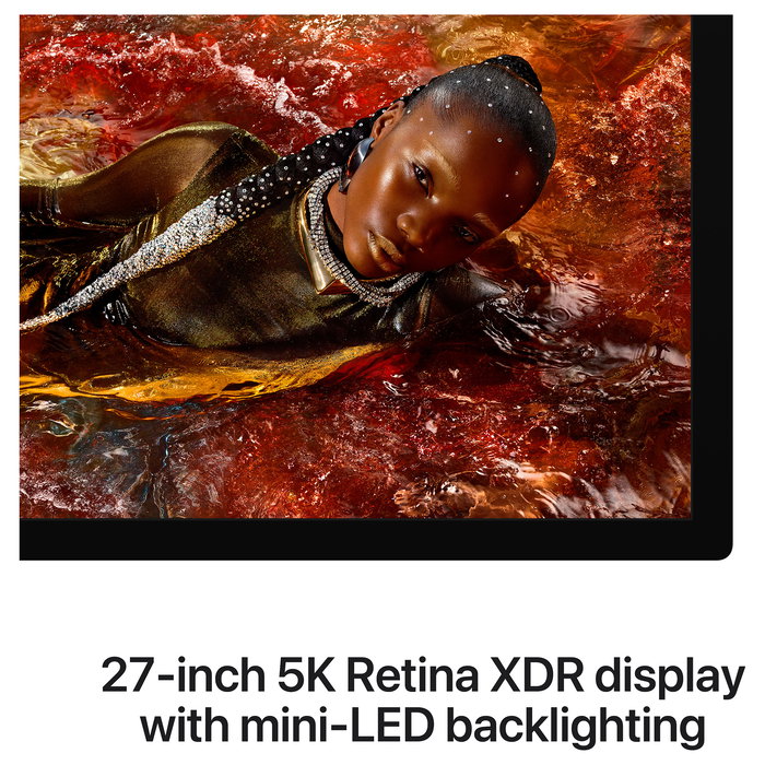 Apple Studio Display XDR Monitor 27" 5K con Soporte Ajustable en Altura e Inclinación, Panel Nano-Texto Estándar, 6 Altavoces, 12MP Cámara Centroal - Plata