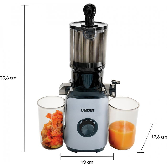 UNOLD 78275 Slow Juicer - Exprimidor Lento para Jugos Frescos de Frutas y Verduras