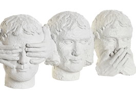 DKD Home Decor Figura de Resina Blanca Surtido de 3 Unidades