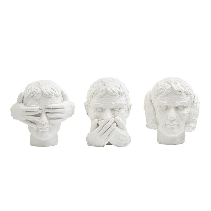 DKD Home Decor Figura de Resina Blanca Surtido de 3 Unidades
