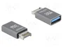 DeLOCK 67230 Adaptador USB Type-E Macho a USB Type-A Hembra 10 Gbps Metal Gris