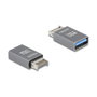 DeLOCK 67230 Adaptador USB Type-E Macho a USB Type-A Hembra 10 Gbps Metal Gris