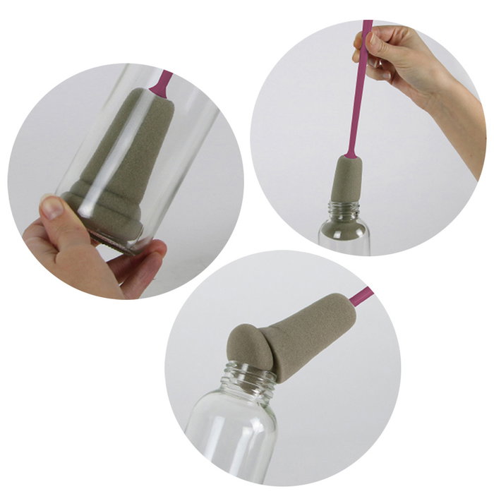 Cook Concept Esponja Limpia Botellas con Punta de Esponja para Biberones y Botellas, d.5,5 cm; h.34,5 cm