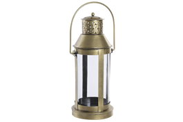 DKD Home Decor Farola Oriental Dorado 17 x 38 x 17 cm Hierro y Cristal