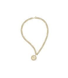 Chiara Ferragni Collar Dorado con Detalles Green CZ