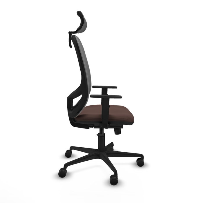 PIQUERAS Y CRESPO Silla de oficina Cilanco con mecanismo Sincro, Marrón oscuro y Gris