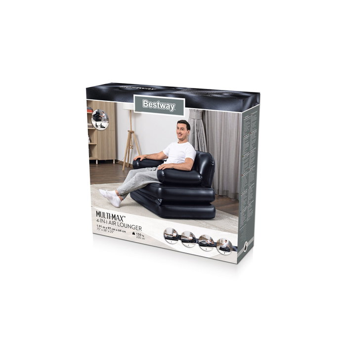 Bestway Sillón Hinchable 4 Posiciones Negro Bestway Sillón Hinchable 4 Posiciones Negro