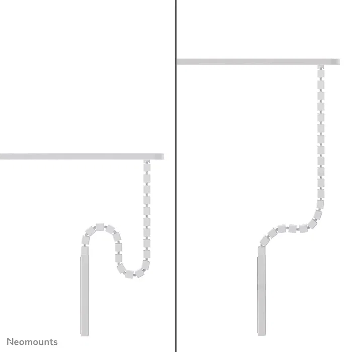 Neomounts ADS06-133WH Organizador de Cables para Escritorio Guía de Cableado, 27 Segmentos Modular con Cubierta Magnética y Fijación por Tornillos, Color Blanco