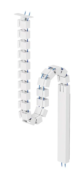 Neomounts ADS06-133WH Organizador de Cables para Escritorio Guía de Cableado, 27 Segmentos Modular con Cubierta Magnética y Fijación por Tornillos, Color Blanco