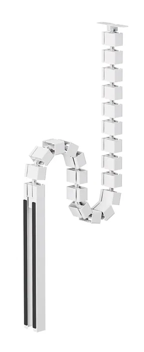 Neomounts ADS06-133WH Organizador de Cables para Escritorio Guía de Cableado, 27 Segmentos Modular con Cubierta Magnética y Fijación por Tornillos, Color Blanco