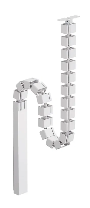 Neomounts ADS06-133WH Organizador de Cables para Escritorio Guía de Cableado, 27 Segmentos Modular con Cubierta Magnética y Fijación por Tornillos, Color Blanco