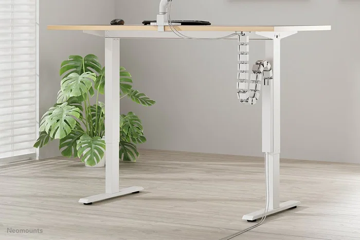 Neomounts ADS06-133WH Organizador de Cables para Escritorio Guía de Cableado, 27 Segmentos Modular con Cubierta Magnética y Fijación por Tornillos, Color Blanco