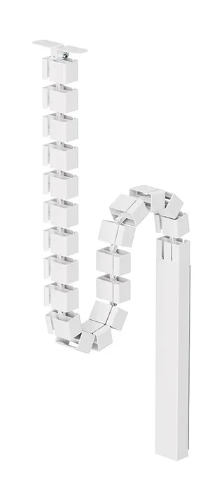 Neomounts ADS06-133WH Organizador de Cables para Escritorio Guía de Cableado, 27 Segmentos Modular con Cubierta Magnética y Fijación por Tornillos, Color Blanco