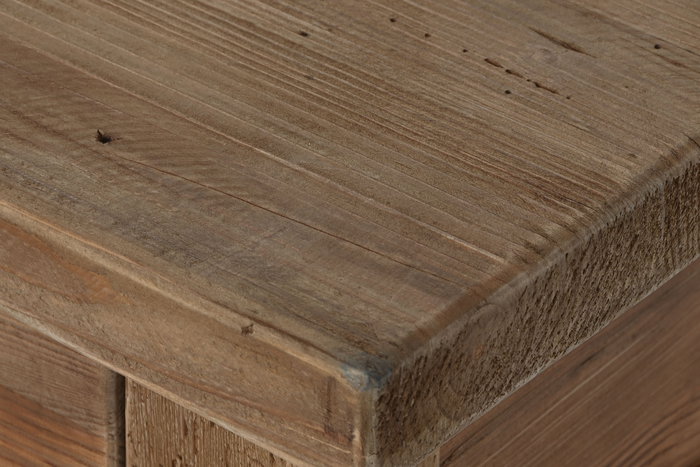 DKD Home Decor Mesa Centro Alpino Natural Madera Reciclada y Pino 90 x 38 x 130 cm