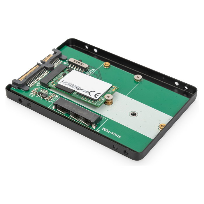 Digitus Adaptador 2.5" SATA M.2 o mSATA Caja Externa para SSD Color Negro Digitus Adaptador 2.5" SATA M.2 o mSATA Caja Externa para SSD Color Negro