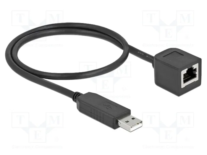 DeLOCK Cable de conexión serial USB 2.0 Tipo-A a RS-232 RJ45 50 cm negro 64163 DeLOCK Cable de conexión serial USB 2.0 Tipo-A a RS-232 RJ45 50 cm negro 64163