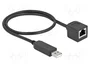 DeLOCK Cable de conexión serial USB 2.0 Tipo-A a RS-232 RJ45 50 cm negro 64163