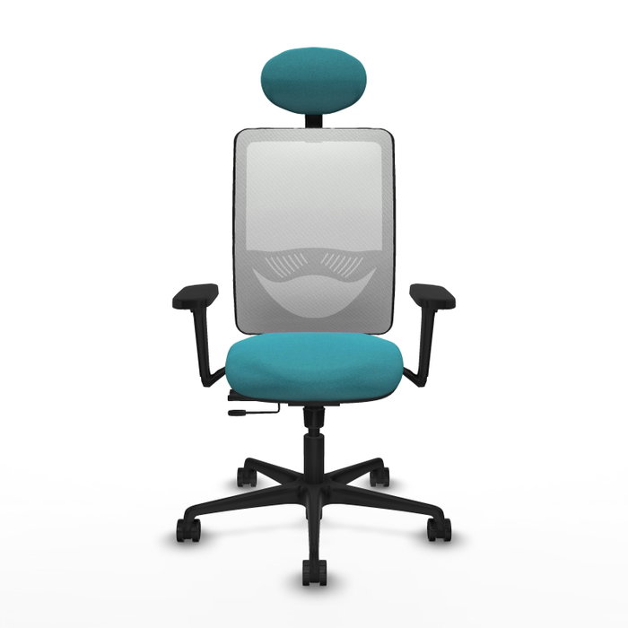 PIQUERAS Y CRESPO Silla de oficina Zulema con mecanismo Sincro/Traslack, Turquesa y Blanco PIQUERAS Y CRESPO Silla de oficina Zulema con mecanismo Sincro/Traslack, Turquesa y Blanco