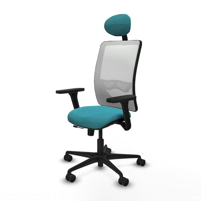 PIQUERAS Y CRESPO Silla de oficina Zulema con mecanismo Sincro/Traslack, Turquesa y Blanco PIQUERAS Y CRESPO Silla de oficina Zulema con mecanismo Sincro/Traslack, Turquesa y Blanco