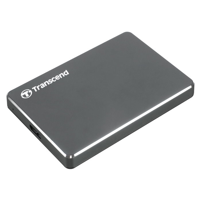 Transcend TS2TSJ25C3N Disco Duro Externo 2TB USB 3.1 Gen 1 Aluminio Gris 2.5" 5400 RPM