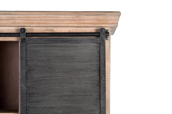 Giner y Colomer Estantería Industrial en Madera de Mango con 4 Cajones y Puerta Corredera