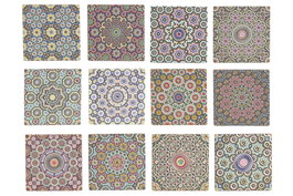 DKD Home Decor Posavasos Mandala Surtido de 12 Unidades