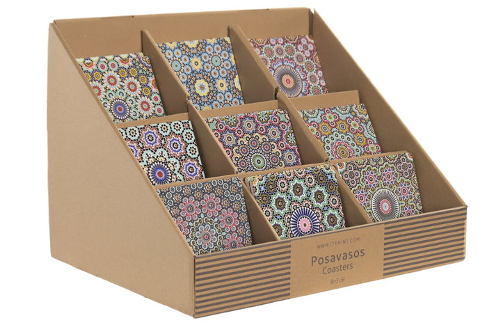 DKD Home Decor Posavasos Mandala Surtido de 12 Unidades