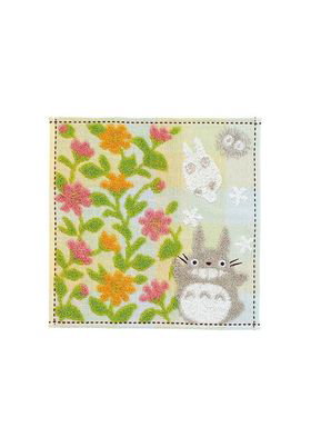 Semic studio Mini toalla Totoro gris jardín de flores 25x25 cm