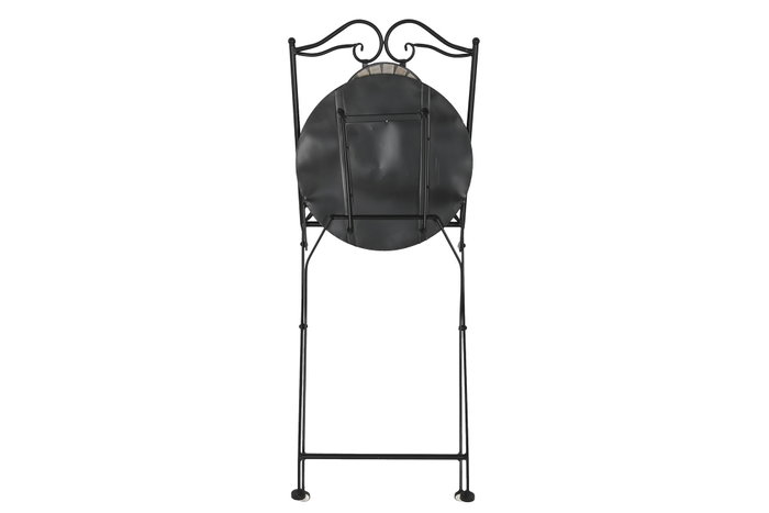 DKD Home Decor Silla Terraza Y Jardin Multicolor Negro 50 x 94 x 42 cm Forja Ceramica