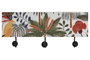 DKD Home Decor Perchero Pared Tropical Verde Naranja Mango Metal 5 x 16 x 38 cm (2 Unidades)