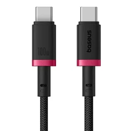 Baseus Dura Series Cable de carga rápida Tipo C a Tipo C 100W 1m Negro y Rojo