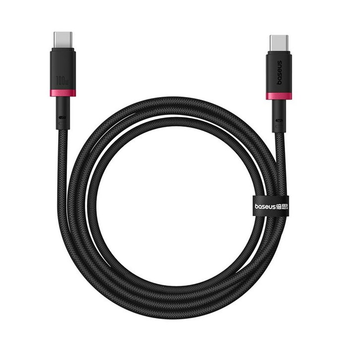Baseus Dura Series Cable de carga rápida Tipo C a Tipo C 100W 1m Negro y Rojo