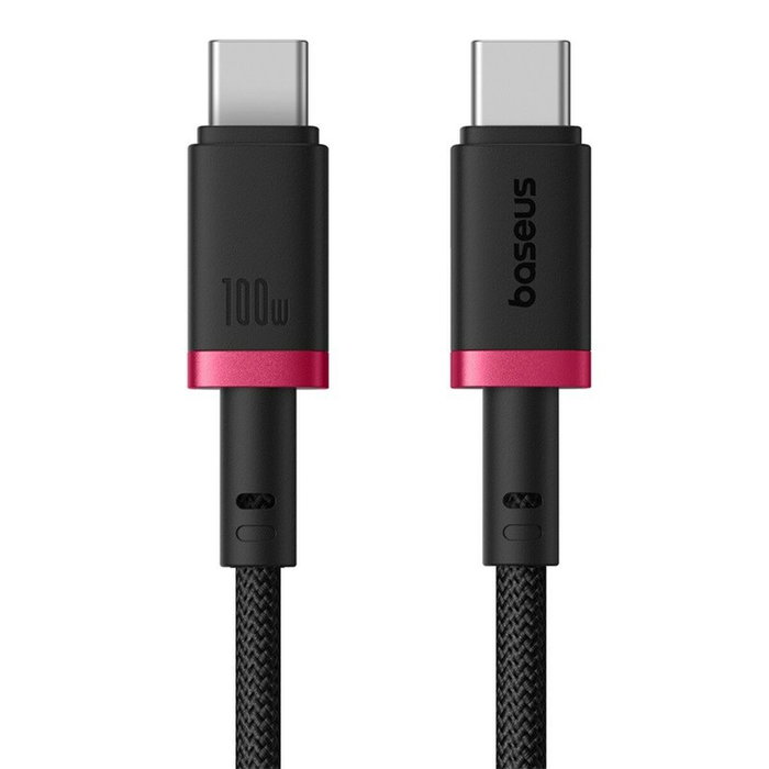 Baseus Dura Series Cable de carga rápida Tipo C a Tipo C 100W 1m Negro y Rojo