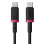 Baseus Dura Series Cable de carga rápida Tipo C a Tipo C 100W 1m Negro y Rojo