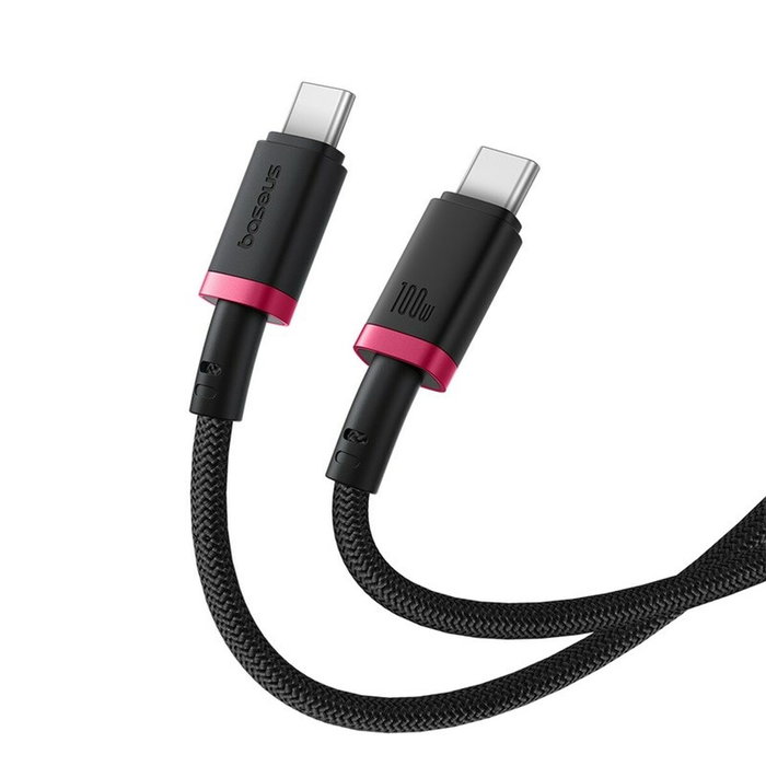 Baseus Dura Series Cable de carga rápida Tipo C a Tipo C 100W 1m Negro y Rojo