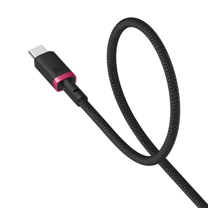 Baseus Dura Series Cable de carga rápida Tipo C a Tipo C 100W 1m Negro y Rojo