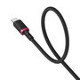 Baseus Dura Series Cable de carga rápida Tipo C a Tipo C 100W 1m Negro y Rojo