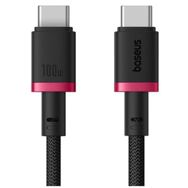 Baseus Cable de Carga Rápida Tipo C a Tipo C 100W 1m Negro/Rojo
