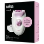 Braun Silk-épil 3 3-G31, Depiladora Eléctrica para Mujer, Color Rosa y Blanco, 20 Pinzas con Tecnología SoftLift, Incluye Cabeza Afeitadora y Recortadora