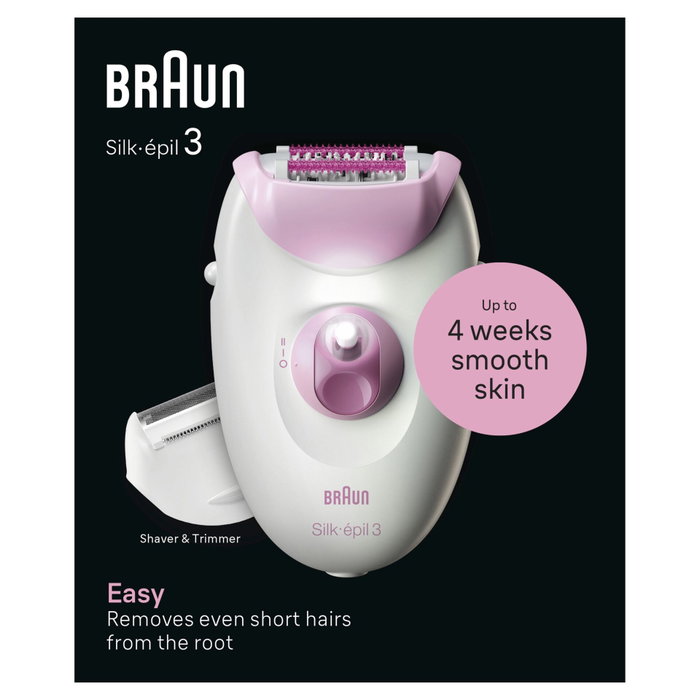 Braun Silk-épil 3 3-031 Blanco/Lila con cable y 3 accesorios