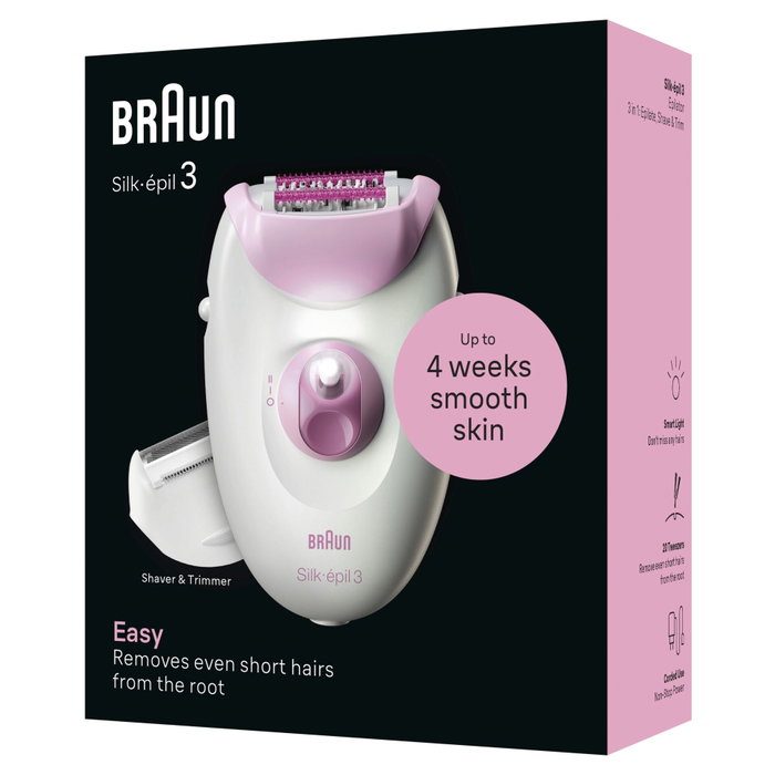 Braun Silk-épil 3 3-031 Blanco/Lila con cable y 3 accesorios