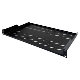 Digitus Fachboden 1HE Estante para Rack 483mm (19") 1U Negro hasta 15kg 483x250x44mm