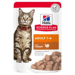 Hill's Comida Húmeda para Gatos con Pavo en Sobres de 85 g - Pack de 12 Unidades