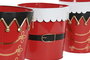 DKD Home Decor Caja Navidad Tradicional Metal Rojo Blanco Set de 2 Piezas 21 x 20 x 21 cm
