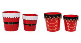 DKD Home Decor Set de 2 Cajas Metálicas Surtidas Rojo y Blanco