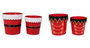 DKD Home Decor Set de 2 Cajas Metálicas Surtidas Rojo y Blanco