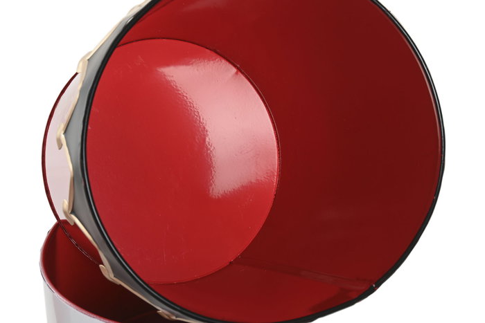 DKD Home Decor Caja Navidad Tradicional Metal Rojo Blanco Set de 2 Piezas 21 x 20 x 21 cm