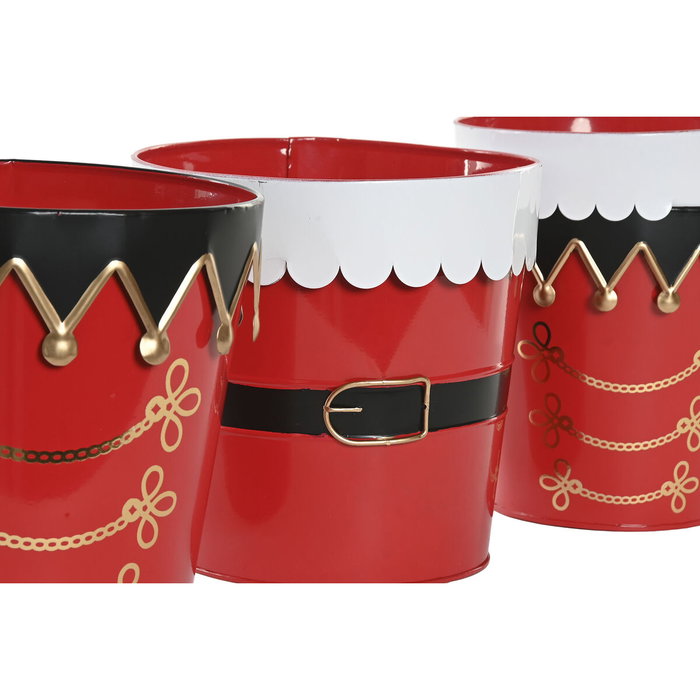 DKD Home Decor Set de 2 Cajas Metálicas Surtidas Rojo y Blanco DKD Home Decor Set de 2 Cajas Metálicas Surtidas Rojo y Blanco
